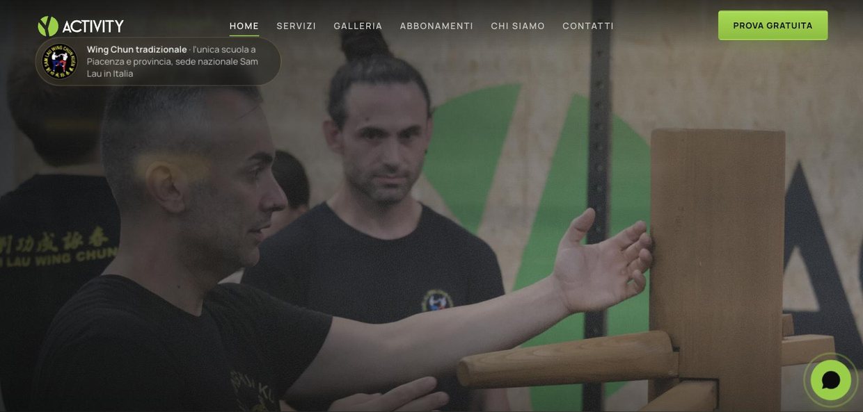 Home del sito Activity Club realizzato da LocalPro360